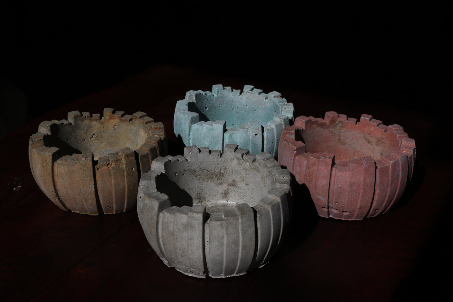 Multi-Coloured Handmade Pots